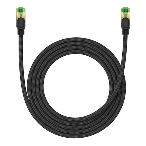 Baseus fonott hálózati kábel cat.8 Ethernet RJ45, 40Gbps, 2m (fekete) - 10