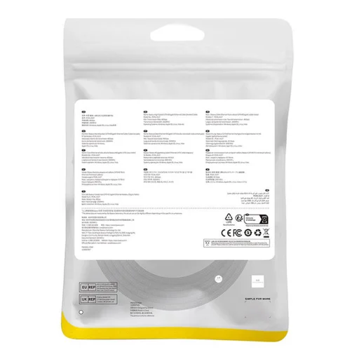 Baseus fonott hálózati kábel cat.8 Ethernet RJ45, 40Gbps, 2m (fekete) - 6