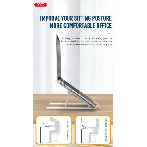 XO laptop tartó állvány C102 fehér - 6