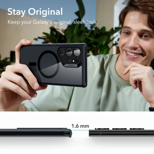 Samsung Galaxy S24 Ultra ESR Air Armor HaloLock MagSafe tok átlátszó/fekete - 4