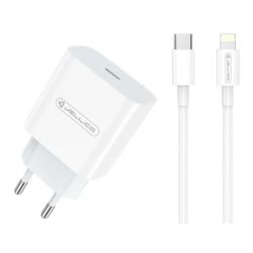 Jellico AK180 hálózati töltő adapter PD 20W 1xUSB-C + USB-C - Lightning kábel fehér - 1