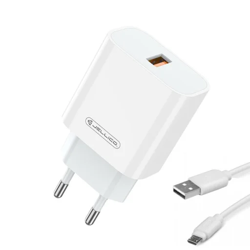 Jellico AK165  hálózati töltő adapter 22,5 W QC3.0 USB + USB kábel - micro USB fehér - 1