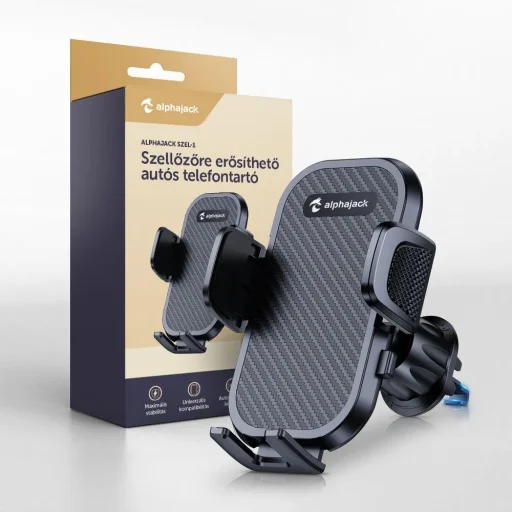 Alphajack szellőzőre erősíthető autós telefontartó (SZEL-1) - 1