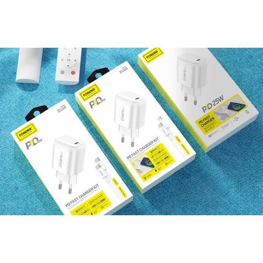 Foneng EU40 USB-C hálózati töltő adapter 25W PD QC 3.0 (fehér) - 2
