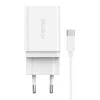 Foneng K300 USB-A hálózati töltő adapter + USB-A - USB-C kábel (fehér) thumbnail