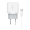 Foneng T210 USB-A hálózati töltő adapter, 2.1A + USB-A - USB-C kábel (fehér) thumbnail