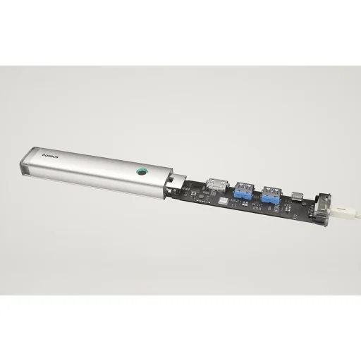 Baseus UltraJoy Series AIR 5-Portos HUB elosztó adapter Type-C - HDMI, 2xUSB3.0, PD 100W, RJ45 (ezüst) - 5