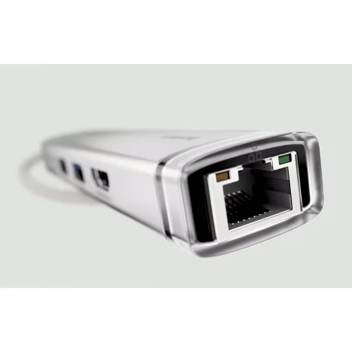 Baseus UltraJoy Series AIR 5-Portos HUB elosztó adapter Type-C - HDMI, 2xUSB3.0, PD 100W, RJ45 (ezüst) - 8