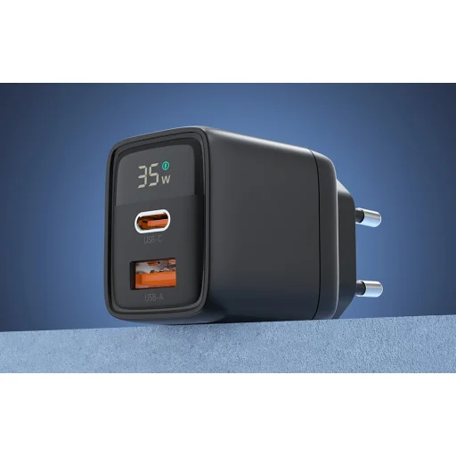 Choetech PD6052 hálózati töltő adapter GAN3 USB-A + USB-C PD35W (fekete) - 2