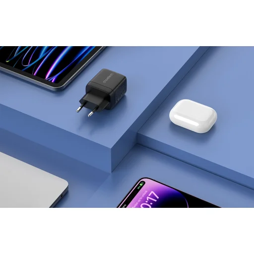 Choetech PD6052 hálózati töltő adapter GAN3 USB-A + USB-C PD35W (fekete) - 4