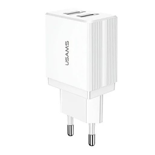 USAMS T24 hálózati töltő adapter CC90TC01 2.1A 2xUSB fehér - 1