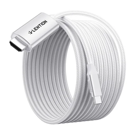 Lention USB-C - HDMI kábel 4K60Hz HDMI, 3m (ezüst) - 5