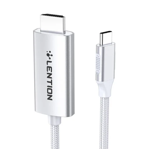 Lention USB-C - HDMI kábel 4K60Hz HDMI, 3m (ezüst) - 1
