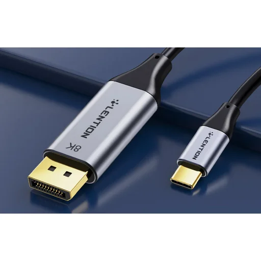 Lention USB-C - DisplayPort kábel 8K60Hz, 1.7m (fekete) - 2