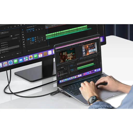 Lention USB-C - DisplayPort kábel 8K60Hz, 1.7m (fekete) - 3