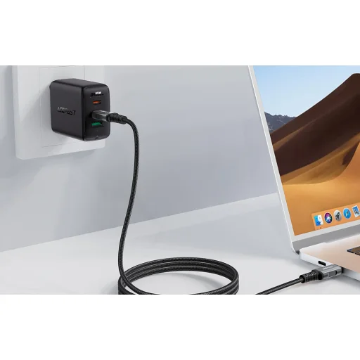 Acefast C1-09 USB-C - USB-C kábel 48W, 1m (fekete-szürke) - 3