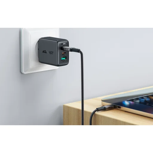 Acefast C1-09 USB-C - USB-C kábel 48W, 1m (fekete-szürke) - 5