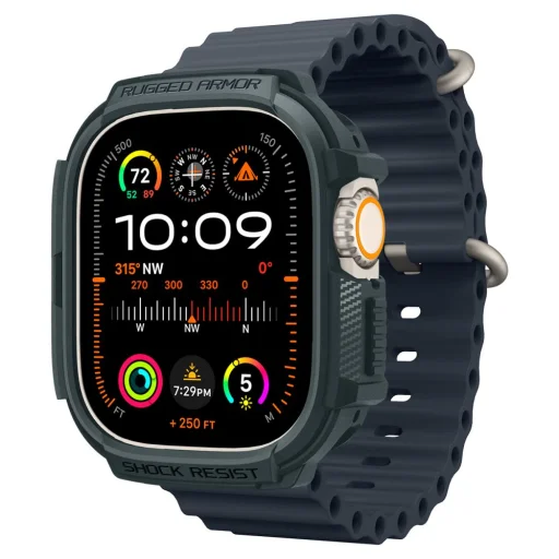 Apple Ultra 1/2 (49mm) Spigen Rugged Armor tok Abyss zöld - 2