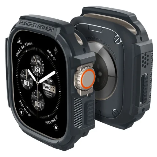 Apple Ultra 1/2 (49mm) Spigen Rugged Armor tok sötét szürke - 1