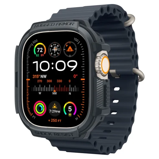 Apple Ultra 1/2 (49mm) Spigen Rugged Armor tok sötét szürke - 10
