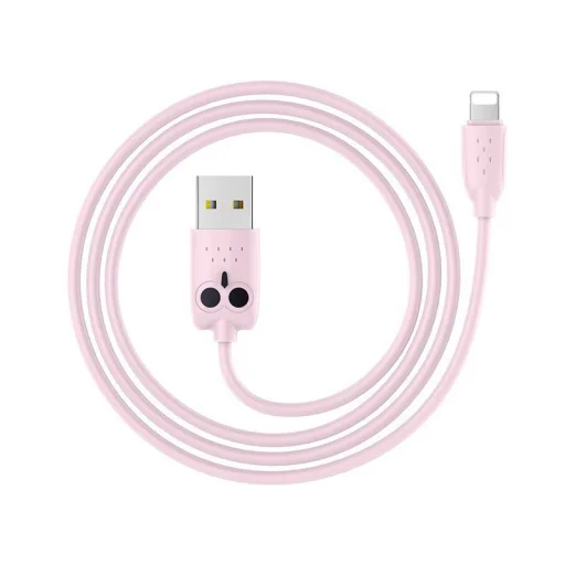 HOCO KX1 USB-A - Lightning kábel 1m, rózsaszín bagoly - 1