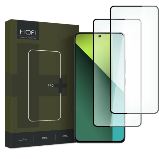 Hofi glass pro+ 2-pack Xiaomi Redmi Note 13 5G / 13 Pro 4G / 5G / 14S fekete keretes üvegfólia - 1