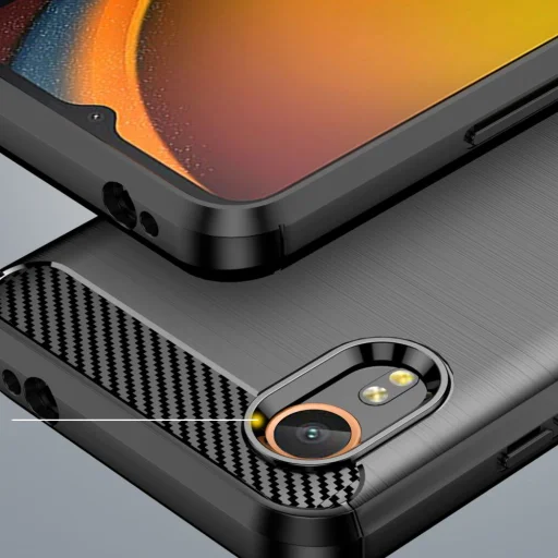 Samsung Galaxy XCover 7 Tech-Protect carbon mintájú TPU tok fekete - 3