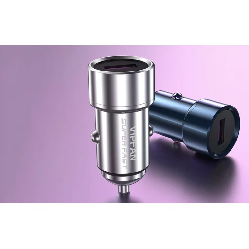 Vipfan C07 autós szivargyújtós töltő USB-A, 5A (ezüst) - 4