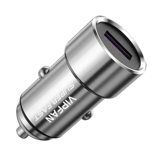 Vipfan C07 autós szivargyújtós töltő USB-A, 5A (ezüst) - 1