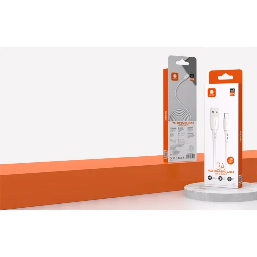 Vipfan Racing X05 USB-A - USB-C kábel 3A, 2m (fehér) - 4