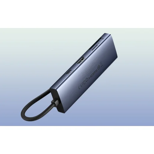 Baseus UltraJoy 7 az 1-ben USB-C HUB elosztó adapter USB-C - HDMI, 3xUSB 3.0, PD, SD/microSD (szürke) - 10