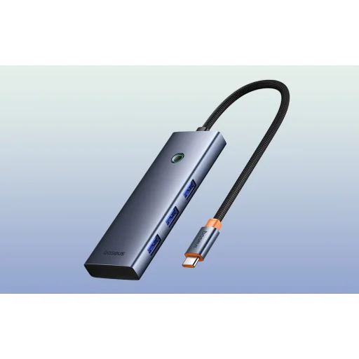 Baseus UltraJoy 7 az 1-ben USB-C HUB elosztó adapter USB-C - HDMI, 3xUSB 3.0, PD, SD/microSD (szürke) - 2