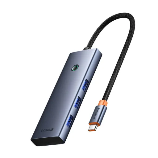 Baseus UltraJoy 7 az 1-ben USB-C HUB elosztó adapter USB-C - HDMI, 3xUSB 3.0, PD, SD/microSD (szürke) - 12