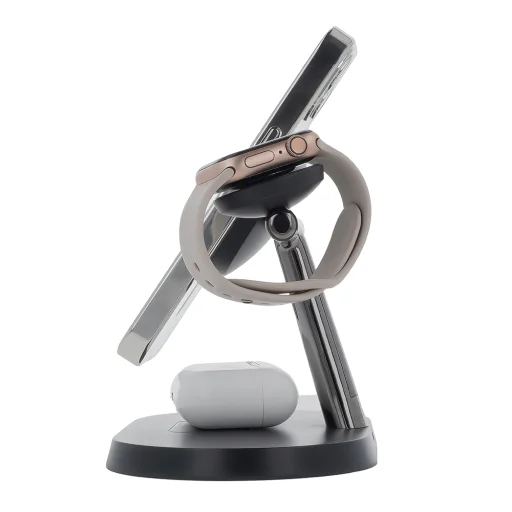 3 az 1-ben vezeték nélküli töltőállomás 15W fekete (magsafe, apple watch, airpods) Maxlife MXWC-03 - 11