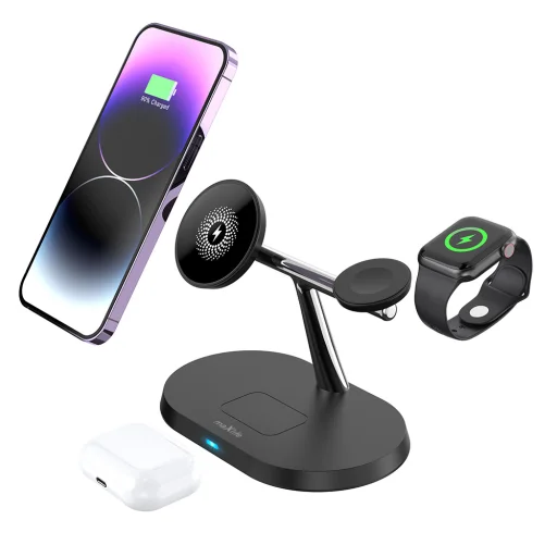 3 az 1-ben vezeték nélküli töltőállomás 15W fekete (magsafe, apple watch, airpods) Maxlife MXWC-03 - 5