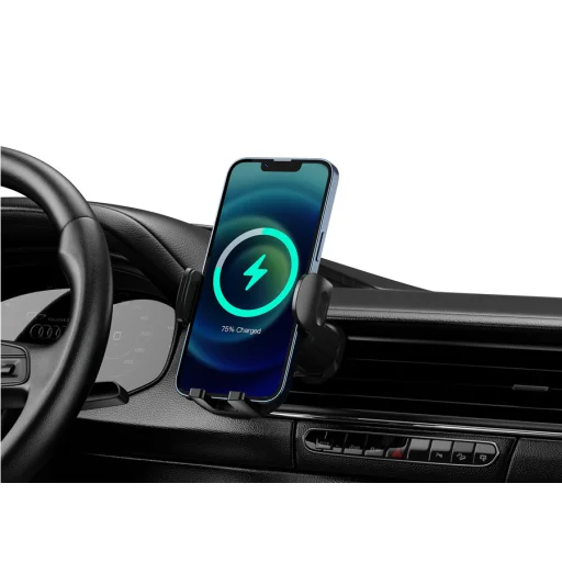 Jellico W6 autós telefontartó vezeték nélküli töltéssel 15W szellőzőnyílásra fekete - 3