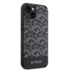 iPhone 15 Guess PU G Cube MagSafe kompatibilis telefontok fekete (GUHMP15SHGCFSEK)