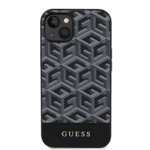 iPhone 15 Guess PU G Cube MagSafe kompatibilis telefontok fekete (GUHMP15SHGCFSEK) - 4