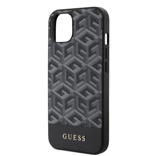 iPhone 15 Guess PU G Cube MagSafe kompatibilis telefontok fekete (GUHMP15SHGCFSEK) - 5