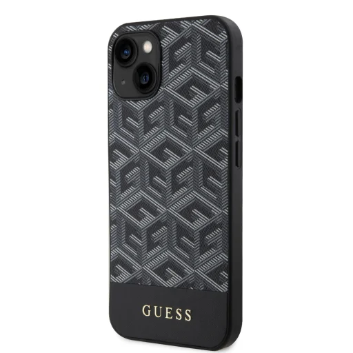 iPhone 15 Guess PU G Cube MagSafe kompatibilis telefontok fekete (GUHMP15SHGCFSEK) - 7