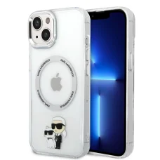  iPhone 15 Karl Lagerfeld IML Karl és Choupette NFT MagSafe kompatibilis átlátszó tok (KLHMP15SHNKCIT)