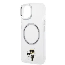  iPhone 15 Karl Lagerfeld IML Karl és Choupette NFT MagSafe kompatibilis átlátszó tok (KLHMP15SHNKCIT)