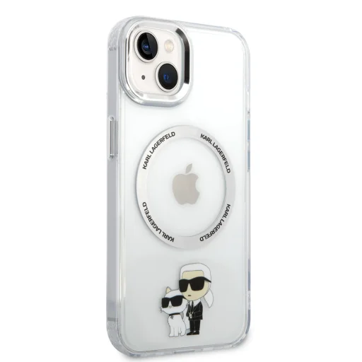  iPhone 15 Karl Lagerfeld IML Karl és Choupette NFT MagSafe kompatibilis átlátszó tok (KLHMP15SHNKCIT) - 7