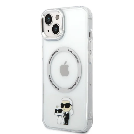  iPhone 15 Karl Lagerfeld IML Karl és Choupette NFT MagSafe kompatibilis átlátszó tok (KLHMP15SHNKCIT) - 8