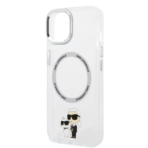  iPhone 15 Karl Lagerfeld IML Karl és Choupette NFT MagSafe kompatibilis átlátszó tok (KLHMP15SHNKCIT) - 2