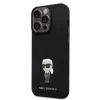  iPhone 15 Pro Fekete Karl Lagerfeld Liquid Silicone Metal Ikonik tok