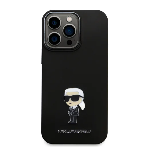  iPhone 15 Pro Fekete Karl Lagerfeld Liquid Silicone Metal Ikonik tok - 7