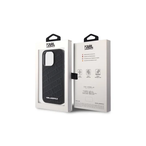  iPhone 15 Pro Karl Lagerfeld PU Steppelt Minta tok fekete (KLHCP15LPQKPMK) - 4