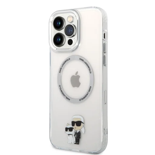 iPhone 13 Pro Max Karl Lagerfeld IML Karl és Choupette NFT MagSafe kompatibilis tok átlátszó (KLHMP13XHNKCIT) - 1