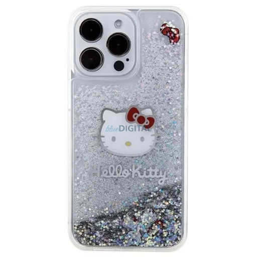 iPhone 15 Pro Max Hello Kitty Liquid Glitter Electroplating tok átlátszó - 3